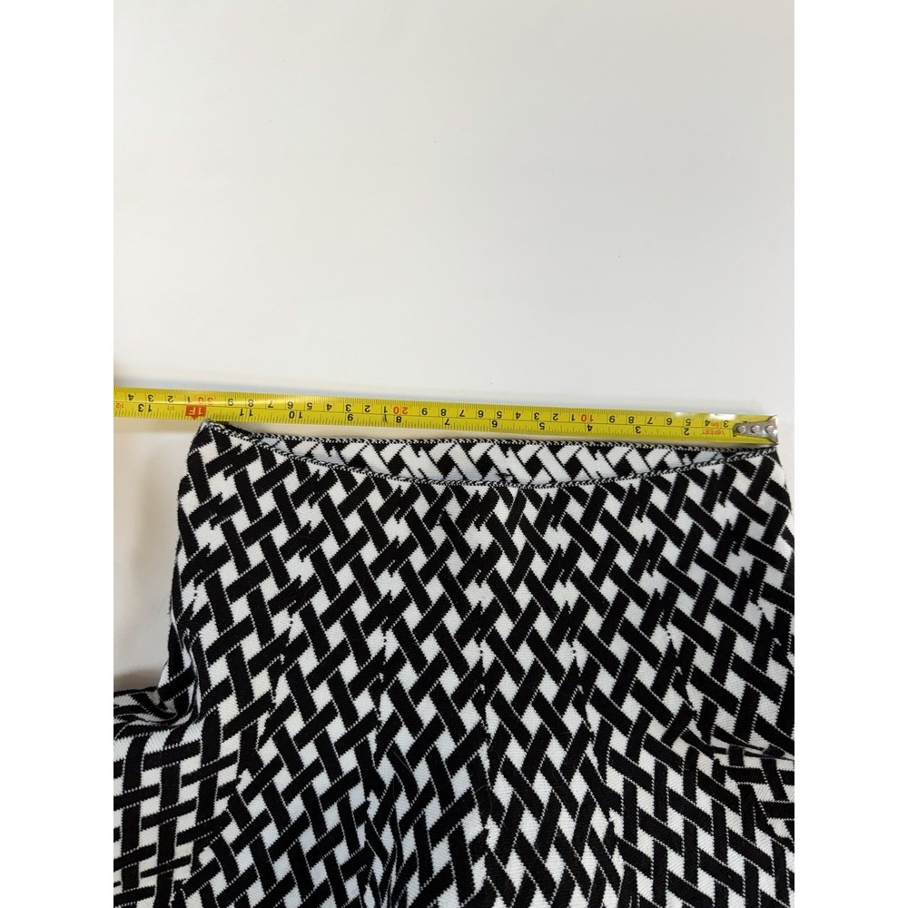 Kontrol Women M Black White Geometric Knit Skater Circle Short Skirt Zip SK13482 - Picture 5 of 8